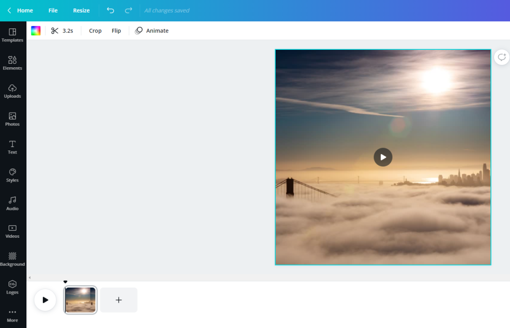 A screenshot of the Canva video editing interface.